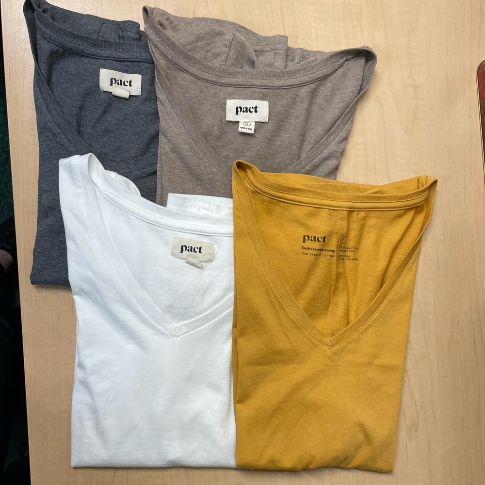 Pact (4) V neck women’s tshirt